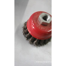 Economic hot sell twisted knot carbon steel wire cup brush for angle grinder with longer brush life